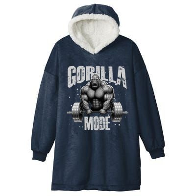 Gorilla Mode Lifting Weights Gym Workout Beast Motivation Meaningful Gift Hooded Wearable Blanket