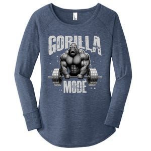 Gorilla Mode Lifting Weights Gym Workout Beast Motivation Meaningful Gift Women's Perfect Tri Tunic Long Sleeve Shirt