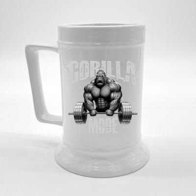 Gorilla Mode Lifting Weights Gym Workout Beast Motivation Meaningful Gift Beer Stein