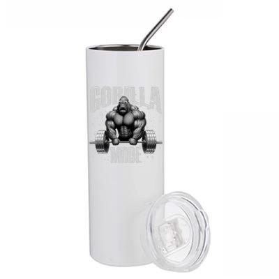 Gorilla Mode Lifting Weights Gym Workout Beast Motivation Meaningful Gift Stainless Steel Tumbler