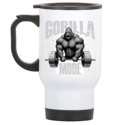 Gorilla Mode Lifting Weights Gym Workout Beast Motivation Meaningful Gift Stainless Steel Travel Mug