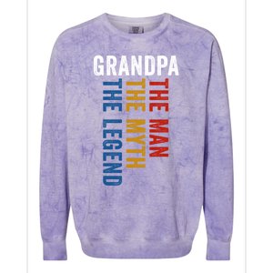 Grandpa Myth Legend Funny Granddad Opa Grandfather Gift Colorblast Crewneck Sweatshirt