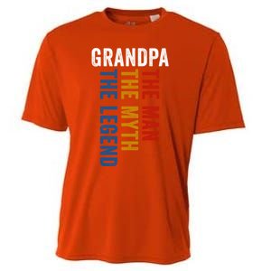 Grandpa Myth Legend Funny Granddad Opa Grandfather Gift Cooling Performance Crew T-Shirt