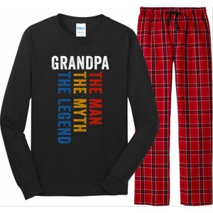 Grandpa Myth Legend Funny Granddad Opa Grandfather Gift Long Sleeve Pajama Set