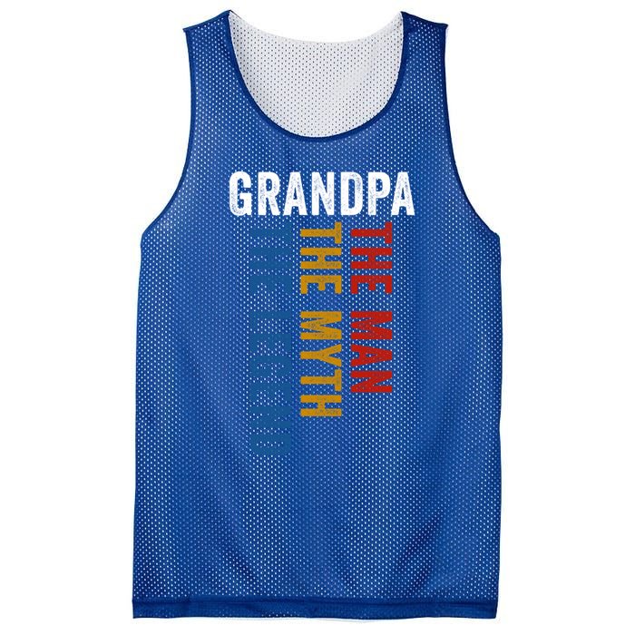 Grandpa Myth Legend Funny Granddad Opa Grandfather Gift Mesh Reversible Basketball Jersey Tank