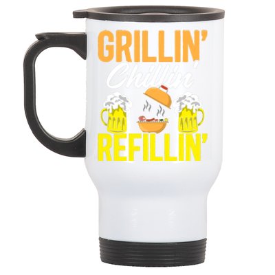 Griller Meat Lover Beer Ing Bbq Grilling Funny Barbecue Gift Stainless Steel Travel Mug