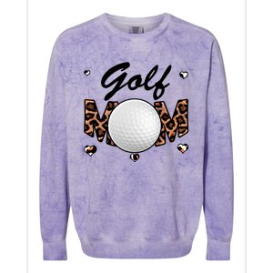 Golf Mom Leopard Funny Golf Mom Mother's Day Gift Colorblast Crewneck Sweatshirt