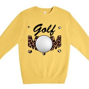 Golf Mom Leopard Funny Golf Mom Mother's Day Gift Premium Crewneck Sweatshirt