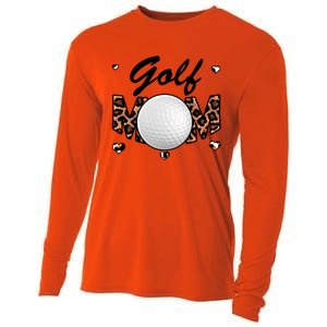 Golf Mom Leopard Funny Golf Mom Mother's Day Gift Cooling Performance Long Sleeve Crew