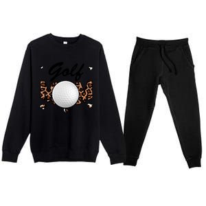 Golf Mom Leopard Funny Golf Mom Mother's Day Gift Premium Crewneck Sweatsuit Set