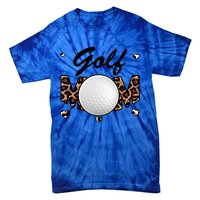 Golf Mom Leopard Funny Golf Mom Mother's Day Gift Tie-Dye T-Shirt