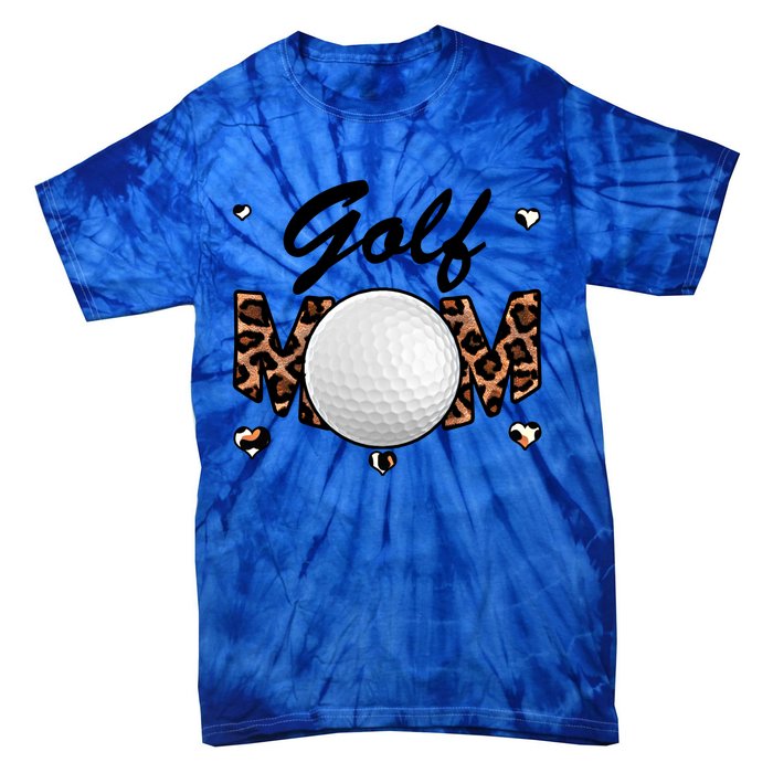 Golf Mom Leopard Funny Golf Mom Mother's Day Gift Tie-Dye T-Shirt