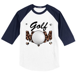 Golf Mom Leopard Funny Golf Mom Mother's Day Gift Baseball Sleeve Shirt