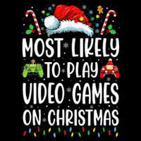 Gamer Most Likely To Play Video Games On Christmas Stripe Pom Pom Beanie