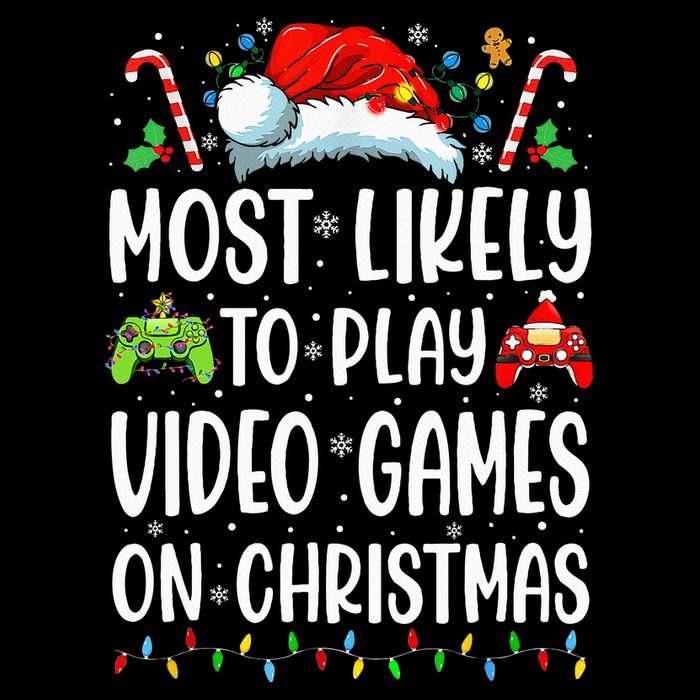 Gamer Most Likely To Play Video Games On Christmas Stripe Pom Pom Beanie