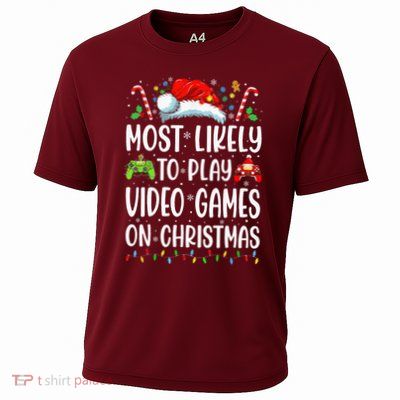 Gamer Most Likely To Play Video Games On Christmas Performance Shirt