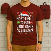 Gamer Most Likely To Play Video Games On Christmas T-Shirt