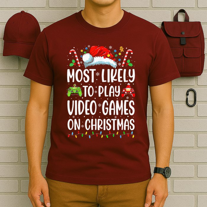 Gamer Most Likely To Play Video Games On Christmas T-Shirt