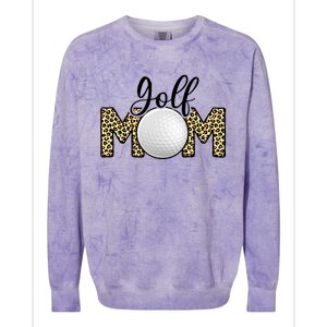 Golf Mom Leopard Print Golf Mother's Day Great Gift Colorblast Crewneck Sweatshirt