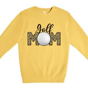 Golf Mom Leopard Print Golf Mother's Day Great Gift Premium Crewneck Sweatshirt