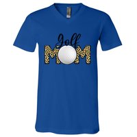 Golf Mom Leopard Print Golf Mother's Day Great Gift V-Neck T-Shirt