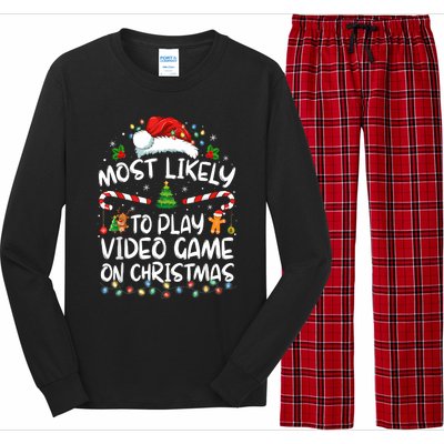 Gamer Most Likely To Play Video Games On Christmas Long Sleeve Pajama Set