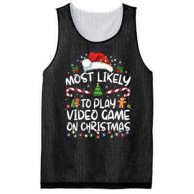 Gamer Most Likely To Play Video Games On Christmas Mesh Reversible Basketball Jersey Tank