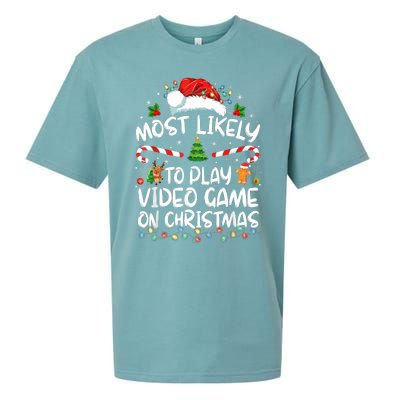 Gamer Most Likely To Play Video Games On Christmas Sueded Cloud Jersey T-Shirt