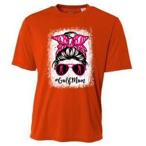 Golf Mom Leopard Messy Bun Sport Lover Mother's Day Gift Cooling Performance Crew T-Shirt