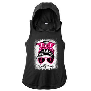 Golf Mom Leopard Messy Bun Sport Lover Mother's Day Gift Ladies PosiCharge Tri-Blend Wicking Draft Hoodie Tank