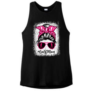 Golf Mom Leopard Messy Bun Sport Lover Mother's Day Gift Ladies PosiCharge Tri-Blend Wicking Tank