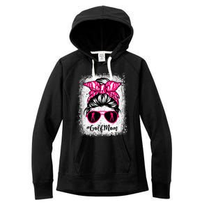 Golf Mom Leopard Messy Bun Sport Lover Mother's Day Gift Women's Fleece Hoodie