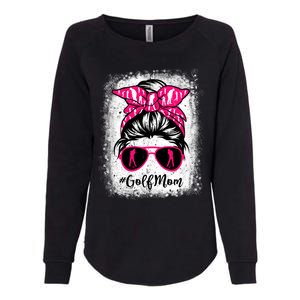 Golf Mom Leopard Messy Bun Sport Lover Mother's Day Gift Womens California Wash Sweatshirt