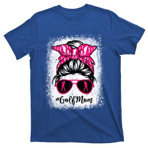 Golf Mom Leopard Messy Bun Sport Lover Mother's Day Gift T-Shirt