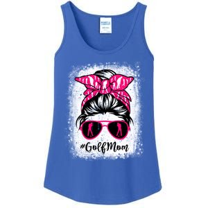 Golf Mom Leopard Messy Bun Sport Lover Mother's Day Gift Ladies Essential Tank