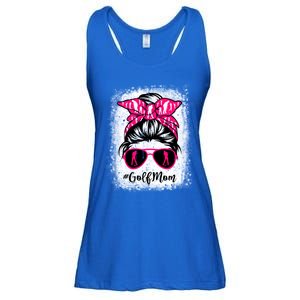 Golf Mom Leopard Messy Bun Sport Lover Mother's Day Gift Ladies Essential Flowy Tank