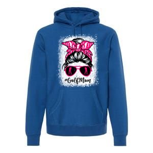 Golf Mom Leopard Messy Bun Sport Lover Mother's Day Gift Premium Hoodie