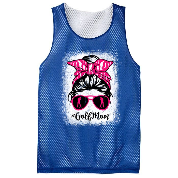 Golf Mom Leopard Messy Bun Sport Lover Mother's Day Gift Mesh Reversible Basketball Jersey Tank