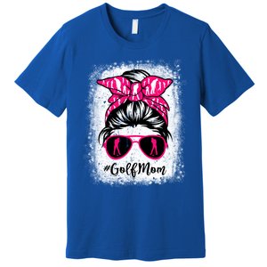 Golf Mom Leopard Messy Bun Sport Lover Mother's Day Gift Premium T-Shirt