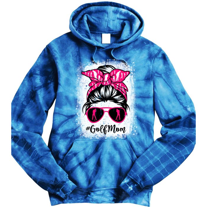 Golf Mom Leopard Messy Bun Sport Lover Mother's Day Gift Tie Dye Hoodie