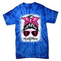 Golf Mom Leopard Messy Bun Sport Lover Mother's Day Gift Tie-Dye T-Shirt