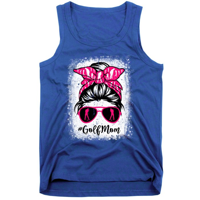 Golf Mom Leopard Messy Bun Sport Lover Mother's Day Gift Tank Top