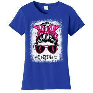 Golf Mom Leopard Messy Bun Sport Lover Mother's Day Gift Women's T-Shirt