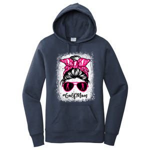 Golf Mom Leopard Messy Bun Sport Lover Mother's Day Gift Women's Pullover Hoodie