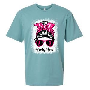 Golf Mom Leopard Messy Bun Sport Lover Mother's Day Gift Sueded Cloud Jersey T-Shirt