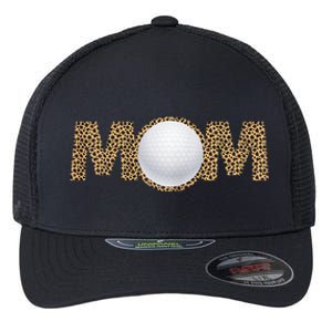 Golf Mom Leopard Mother's Day Funny Women Mommy Flexfit Unipanel Trucker Cap