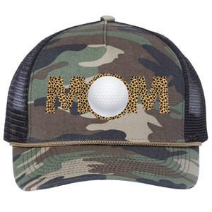 Golf Mom Leopard Mother's Day Funny Women Mommy Retro Rope Trucker Hat Cap