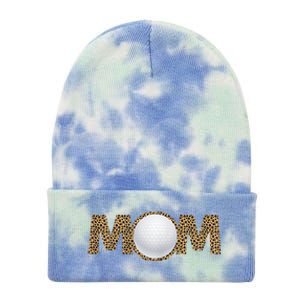 Golf Mom Leopard Mother's Day Funny Women Mommy Tie Dye 12in Knit Beanie