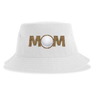 Golf Mom Leopard Mother's Day Funny Women Mommy Sustainable Bucket Hat