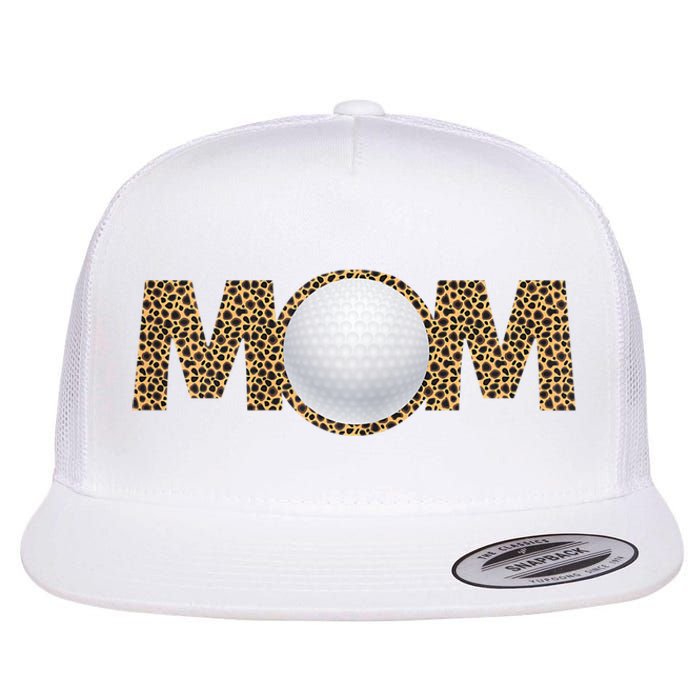 Golf Mom Leopard Mother's Day Funny Women Mommy Flat Bill Trucker Hat